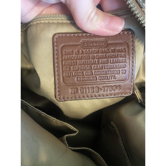 COACH Shoulder Bag Chelsea Ashlyn Hobo Logo Monogram Optic Brown Tan pocketbook - Picture 6 of 15